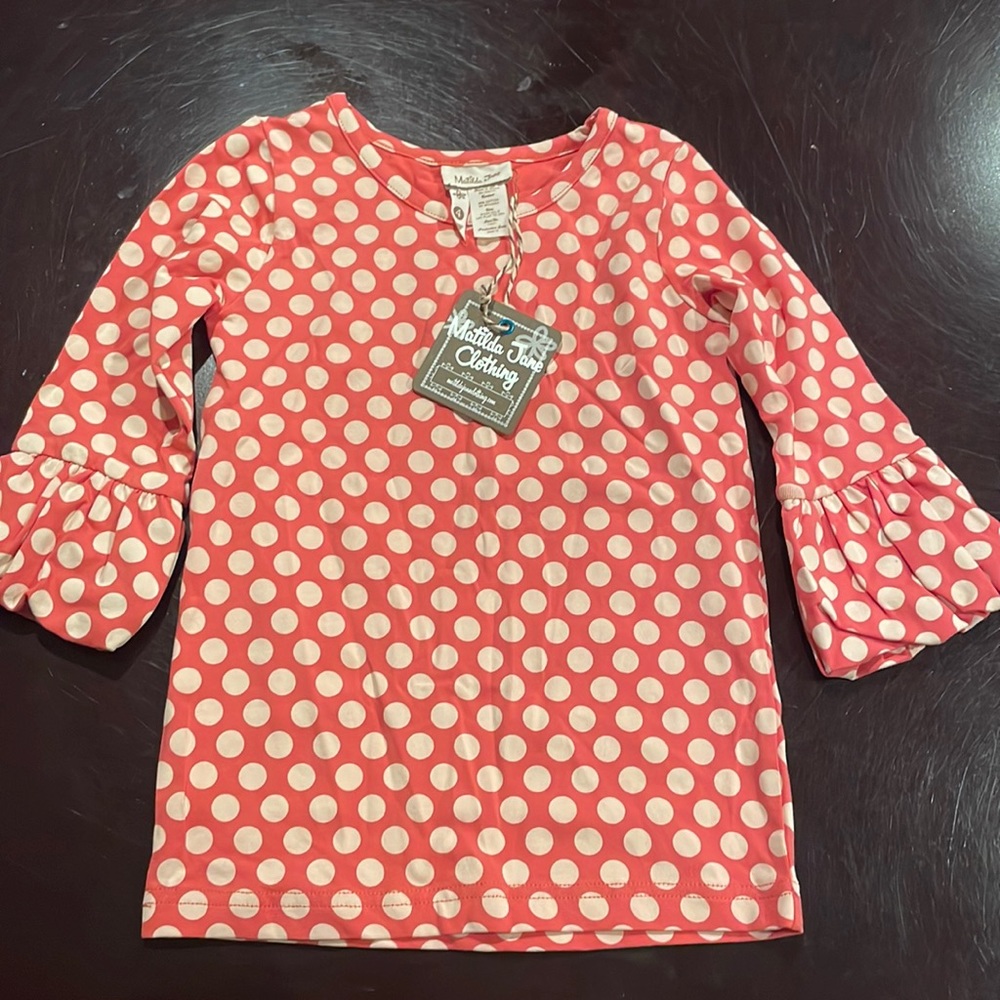 NWT Matilda Jane long sleeve shirt with puff hems at sleeves. Size 4.